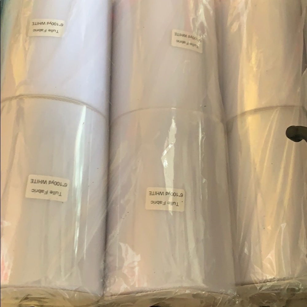 New 6 XL Rolls of White Tulle by Brand - 80" x 40 Yards NWT